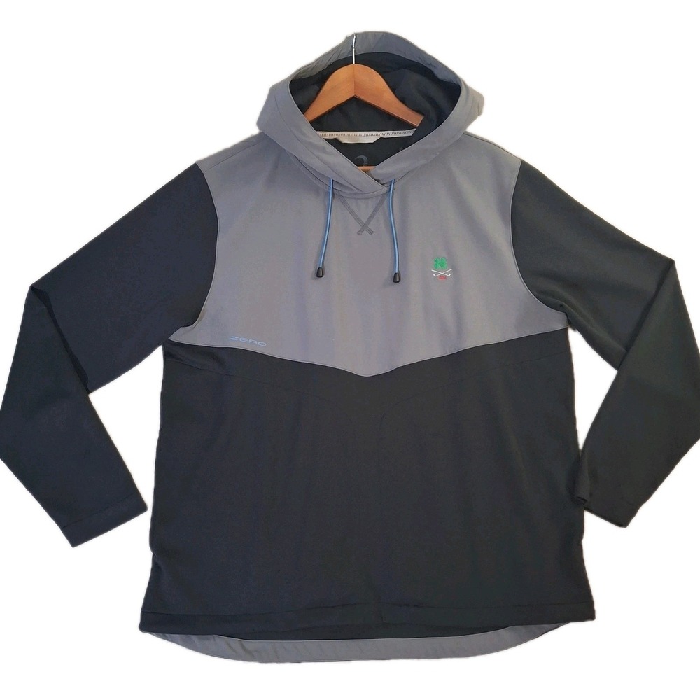 Zero Restriction Hoodie Men's L Gray Black Colorblock Morris Country Golf Club